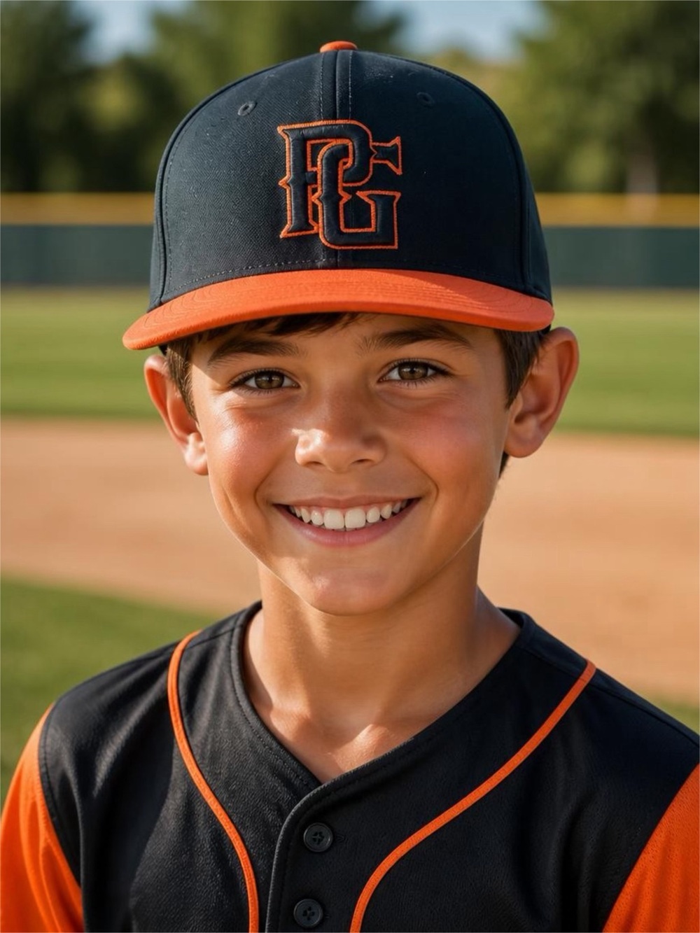 PG perfect game Youth Two-Tone Baseball Cap - black & Orange